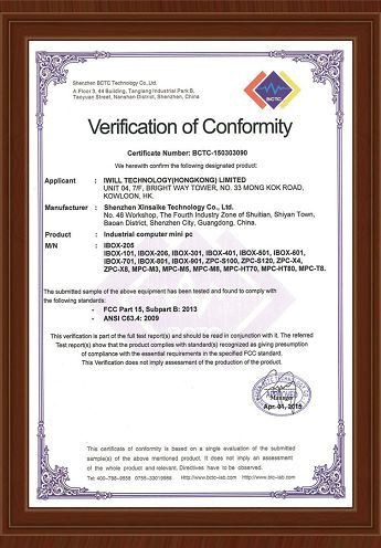 3.FCC Certificate(001)